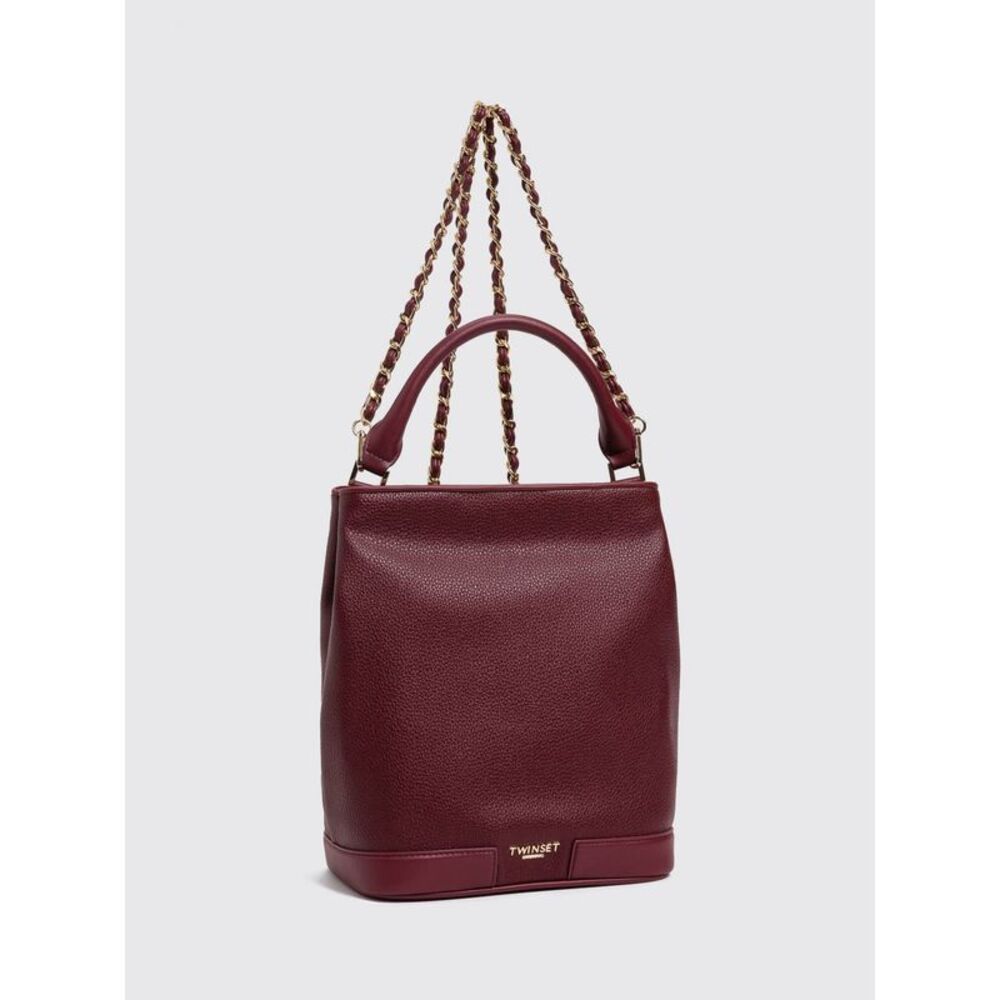 Twinset Women Twinset Grained Leather Bucket Bag With Chain Strap